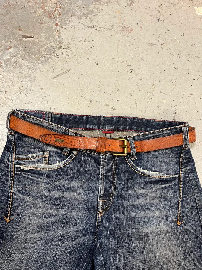 2000s Dsquared2 Leopard Brown Leather Belt - Image 9