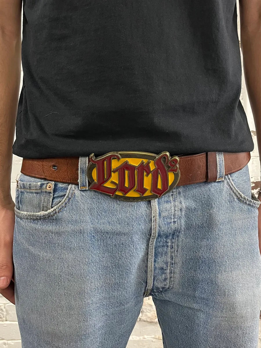 2000s Dsquared2 Lord Gothic Brown Leather Belt - Image 2