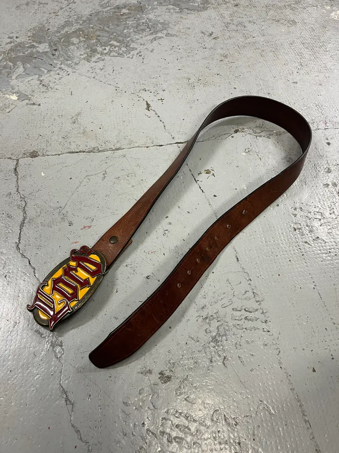 2000s Dsquared2 Lord Gothic Brown Leather Belt - Image 3