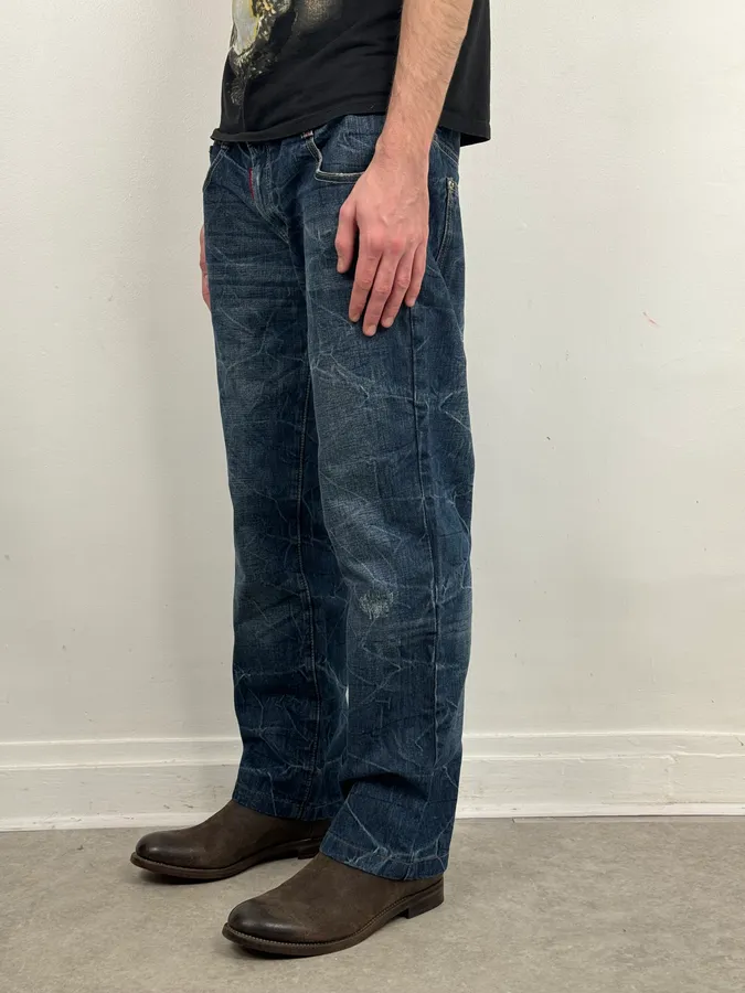 2000s Dsquared2 Navy Brut Denim Jeans - Image 3
