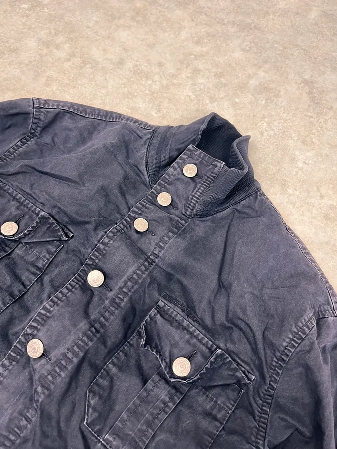 2000s Dsquared2 Navy Buttoned Denim Jacket - Image 5