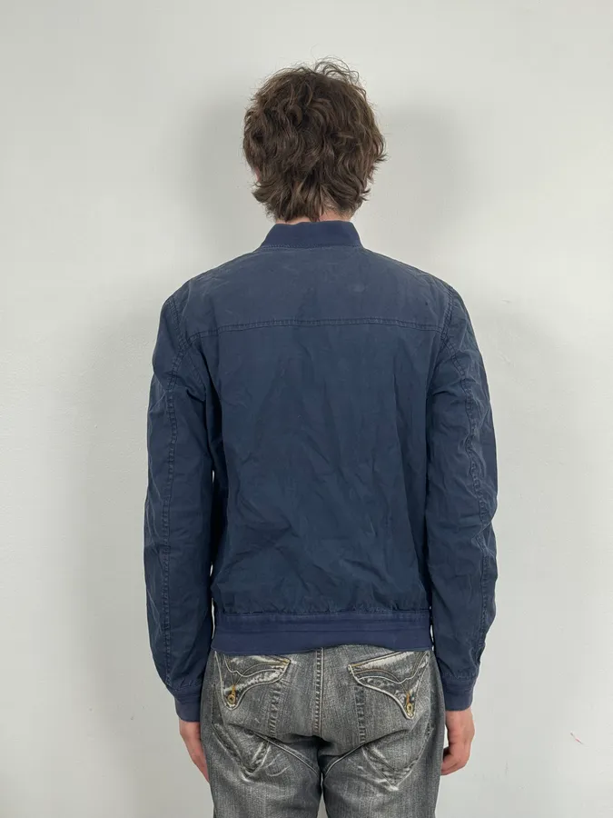 2000s Dsquared2 Navy Light Minimalist Bomber Jacket - Image 3