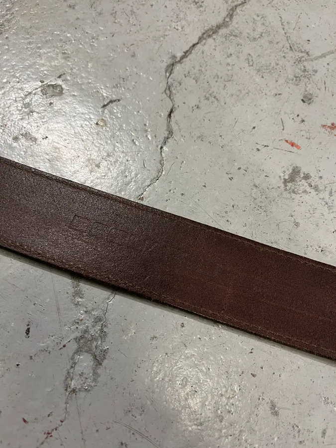 2000s Dsquared2 Nuts & Leaves Bucke Brown Leather Belt - Image 5