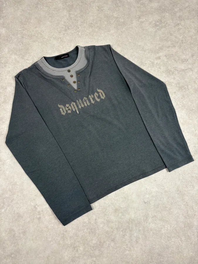 2000s Dsquared2 Obscure Henley Longsleeves - Image 4