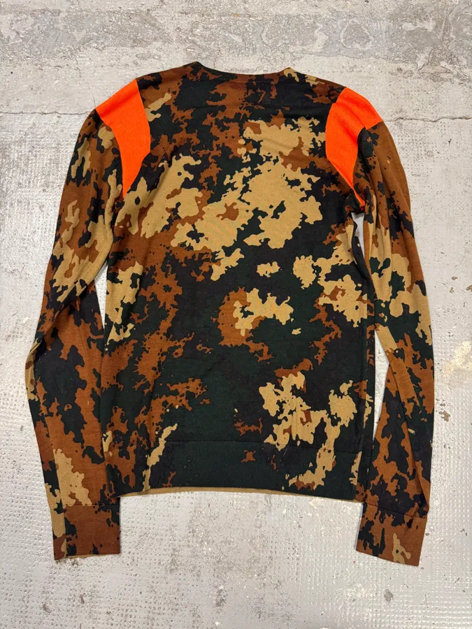 2000s Dsquared2 Orange Camo Sweater - Image 4