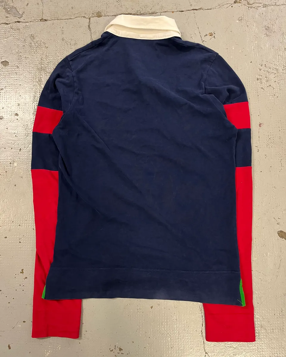 2000s Dsquared2 Red Sleeves Navy Longsleeve Polo - Image 4