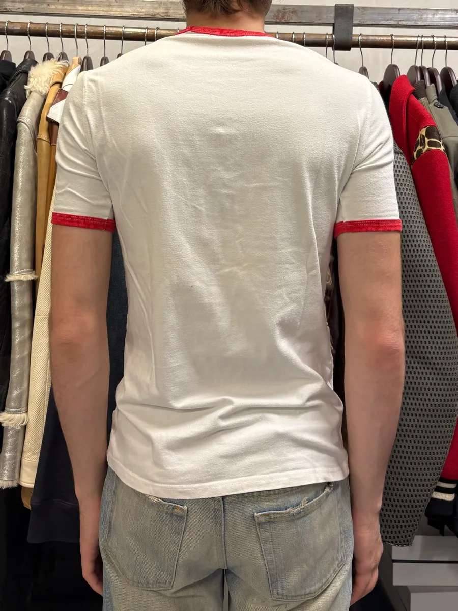 2000s Dsquared2 White & Red Indians Cowboy’s Drawing T-Shirt - Image 3