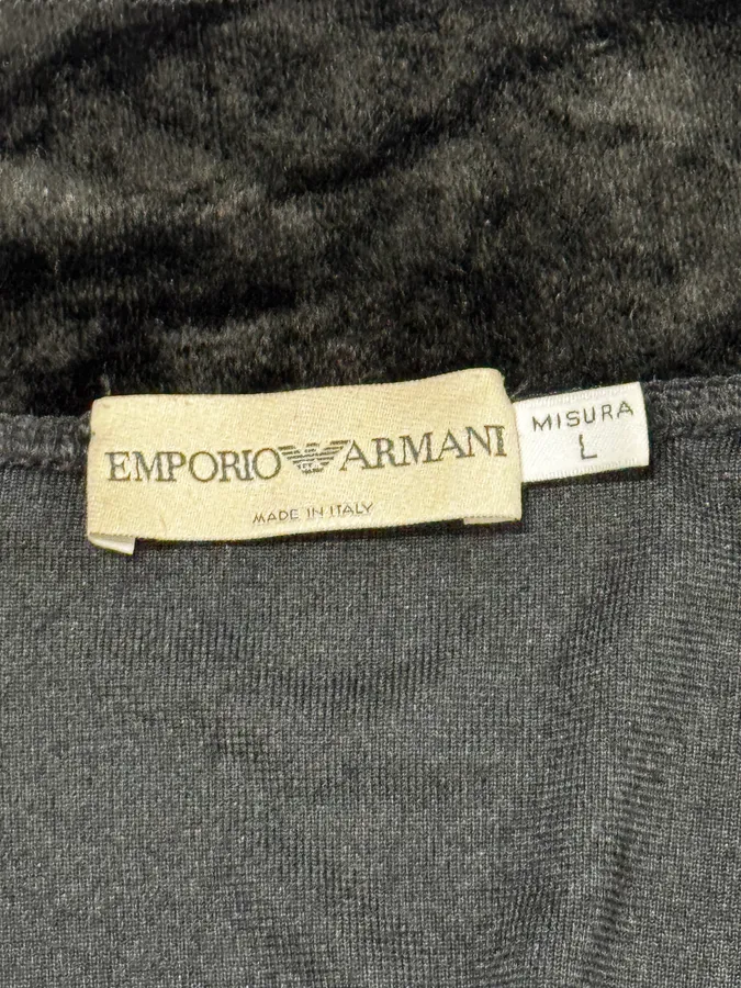 2000s Emporio Armani Asymmetrical Black Fur Effect Jacket - Image 8