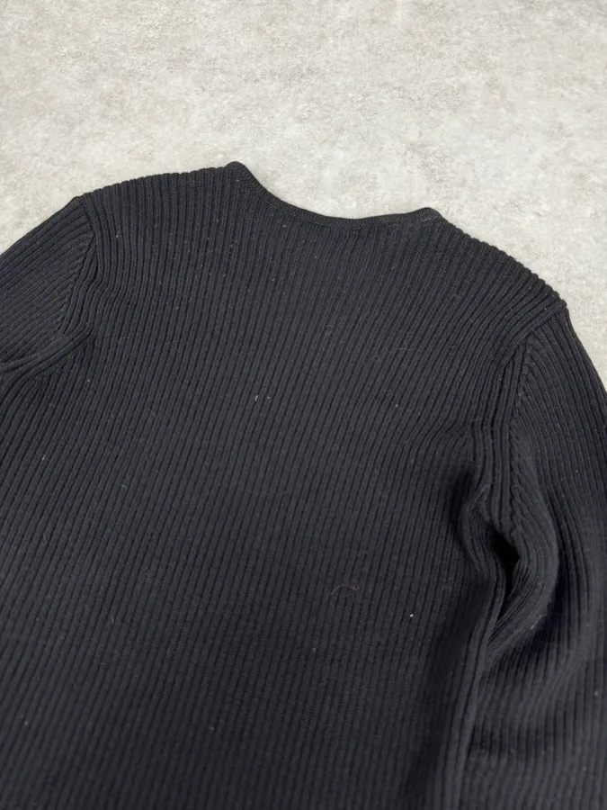 2000s Emporio Armani Black Wool Zip Sweater - Image 7