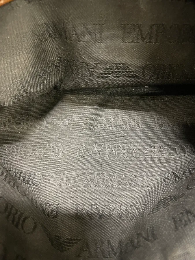 2000s Emporio Armani Brown Crocodile Effect Leather Handle Bag - Image 10