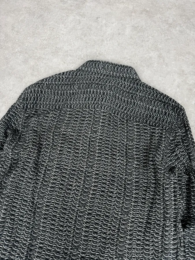 2000s Emporio Armani Chainlink Print Shirt - Image 6