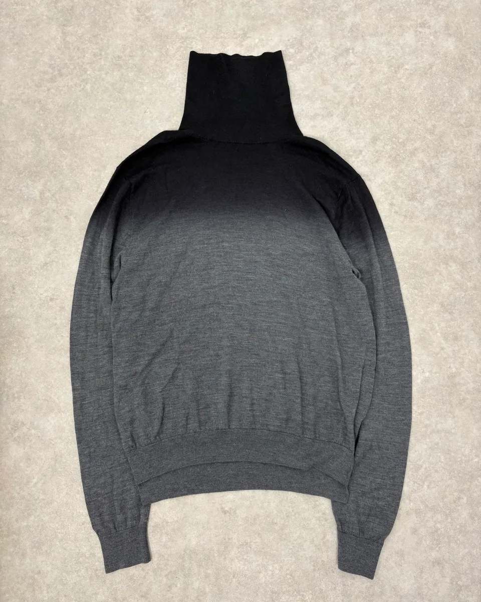 2000s Emporio Armani Gradient Black Grey Turtleneck