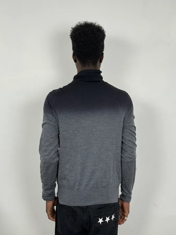 2000s Emporio Armani Gradient Black Grey Turtleneck - Image 3