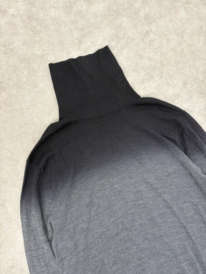 2000s Emporio Armani Gradient Black Grey Turtleneck - Image 5