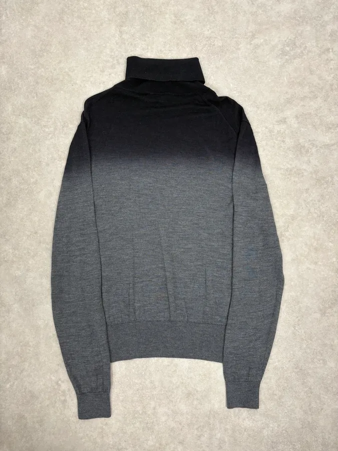 2000s Emporio Armani Gradient Black Grey Turtleneck - Image 6
