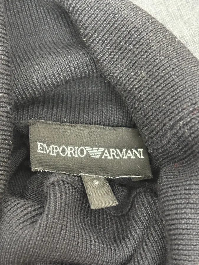 2000s Emporio Armani Gradient Black Grey Turtleneck - Image 8