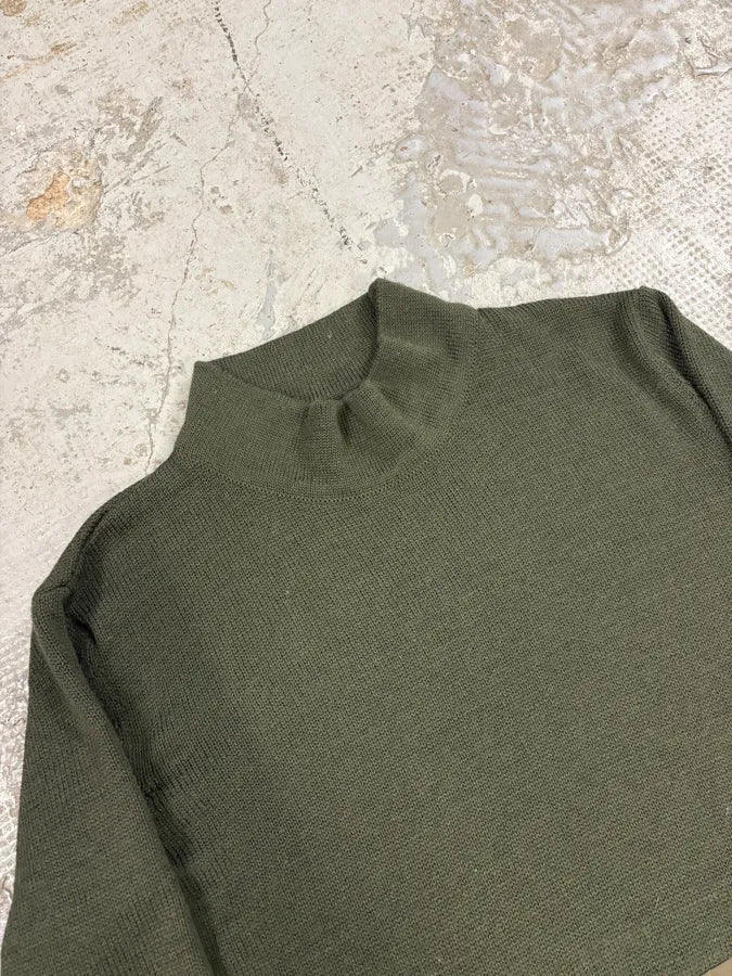 2000s Emporio Armani Green & Brown Cargo Sweater - Image 5
