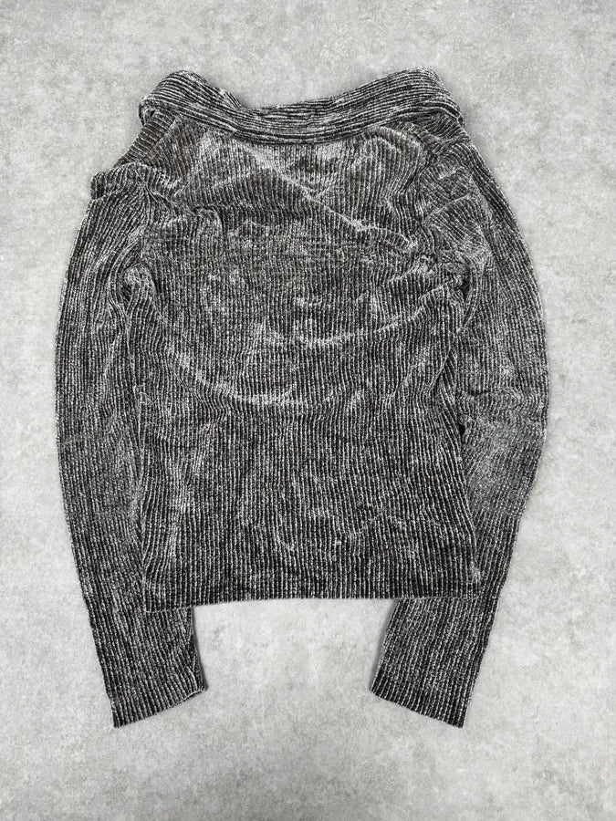 2000s Emporio Armani Grey Cardigan Sweater - Image 4