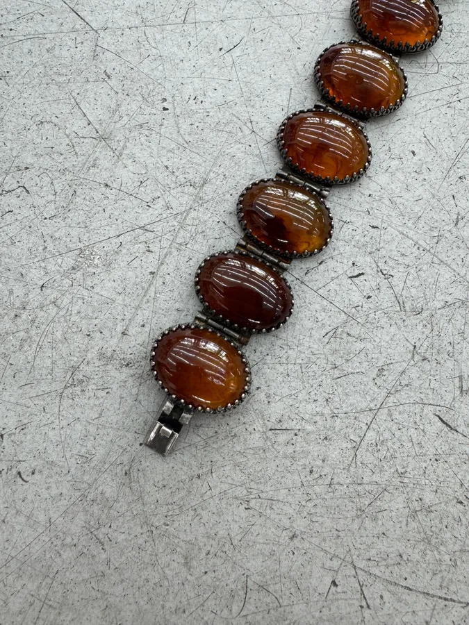 2000s Emporio Armani Metal & Stones Bracelet - Image 5