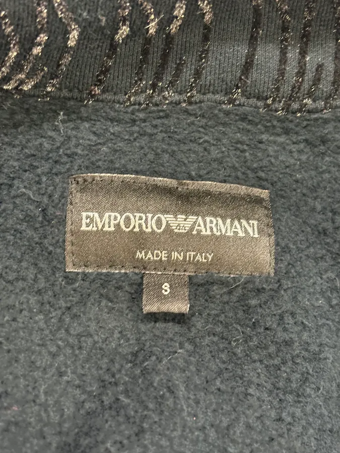 2000s Emporio Armani Navy Velvet Asymmetrical Imperial Jacket - Image 10