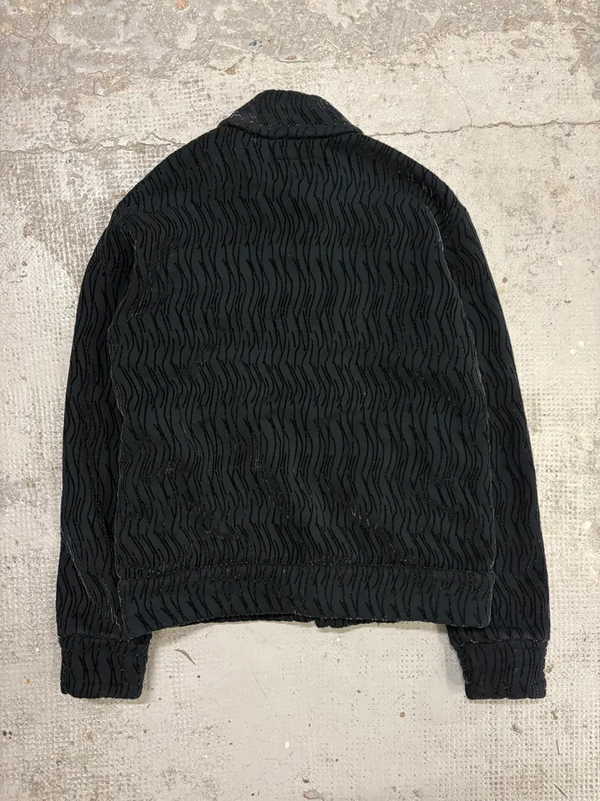 2000s Emporio Armani Navy Velvet Asymmetrical Imperial Jacket - Image 6