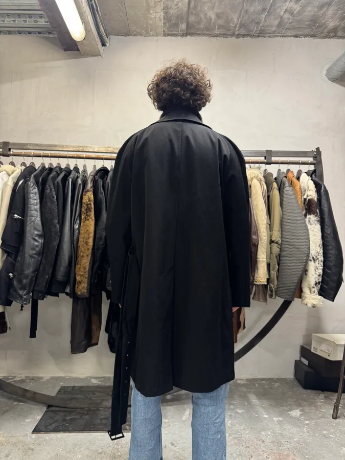 2000s Emporio Armani Nylon Lining Long Wool Trench Coat - Image 15