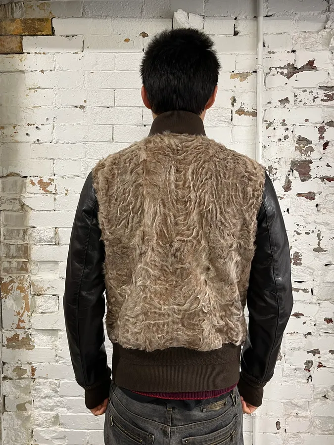 2000s Fendi Beige Fur Teddy Bomber Jacket - Image 5