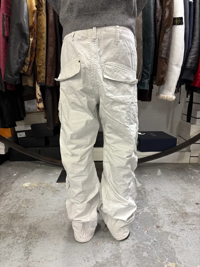 2000s G-Star Zip Cargo Beige Pants - Image 4