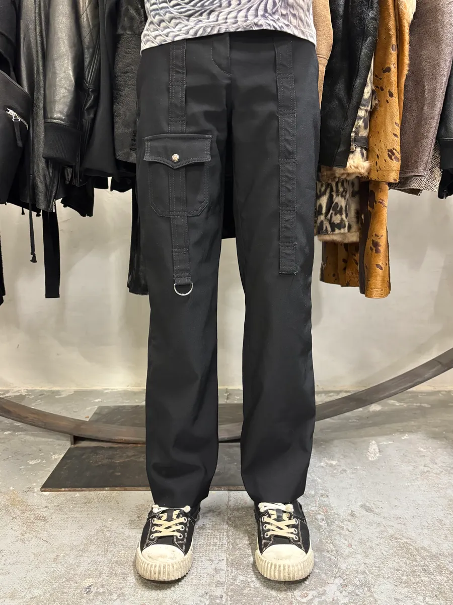 2000s Gianfranco Ferré Black Straps Pants