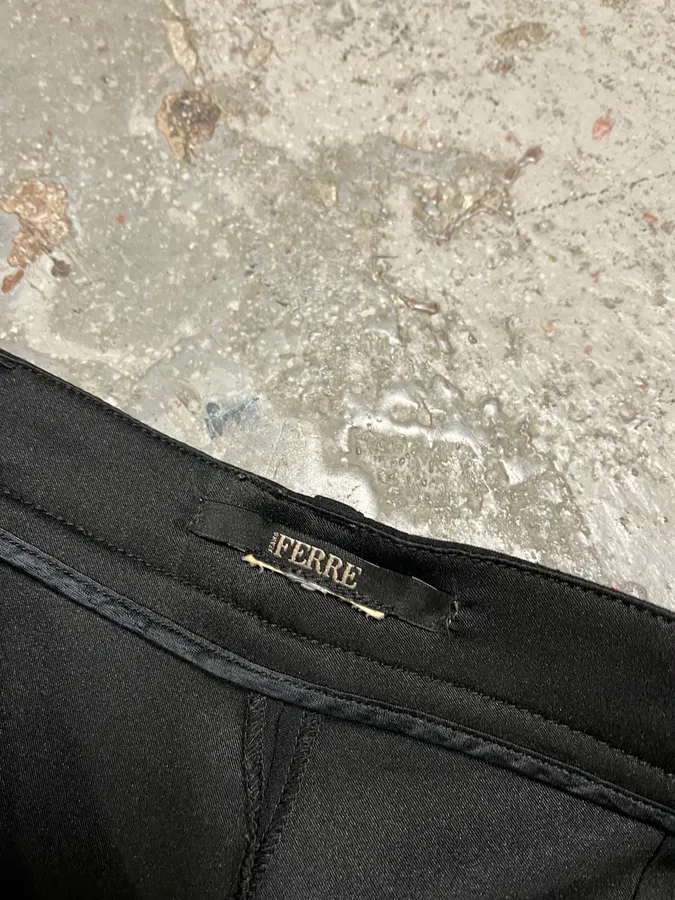 2000s Gianfranco Ferré Black Straps Pants - Image 10