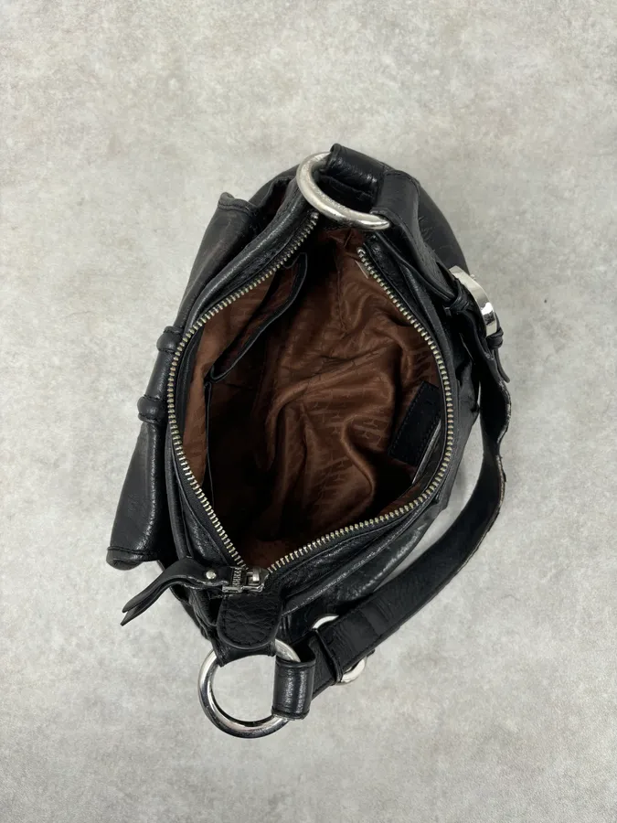 2000s Gianfranco Ferré Black Handle Leather Bag - Image 5