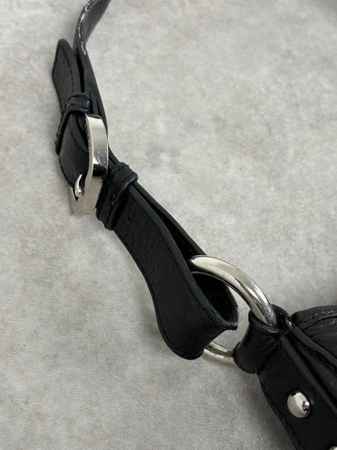 2000s Gianfranco Ferré Black Handle Leather Bag - Image 9