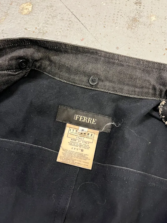 2000s Gianfranco Ferré Black Leather Jacket - Image 10