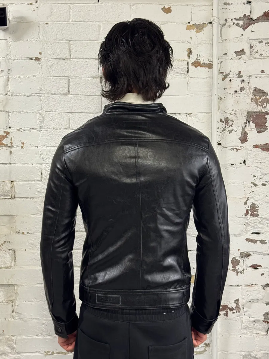 2000s Gianfranco Ferré Black Leather Jacket - Image 3