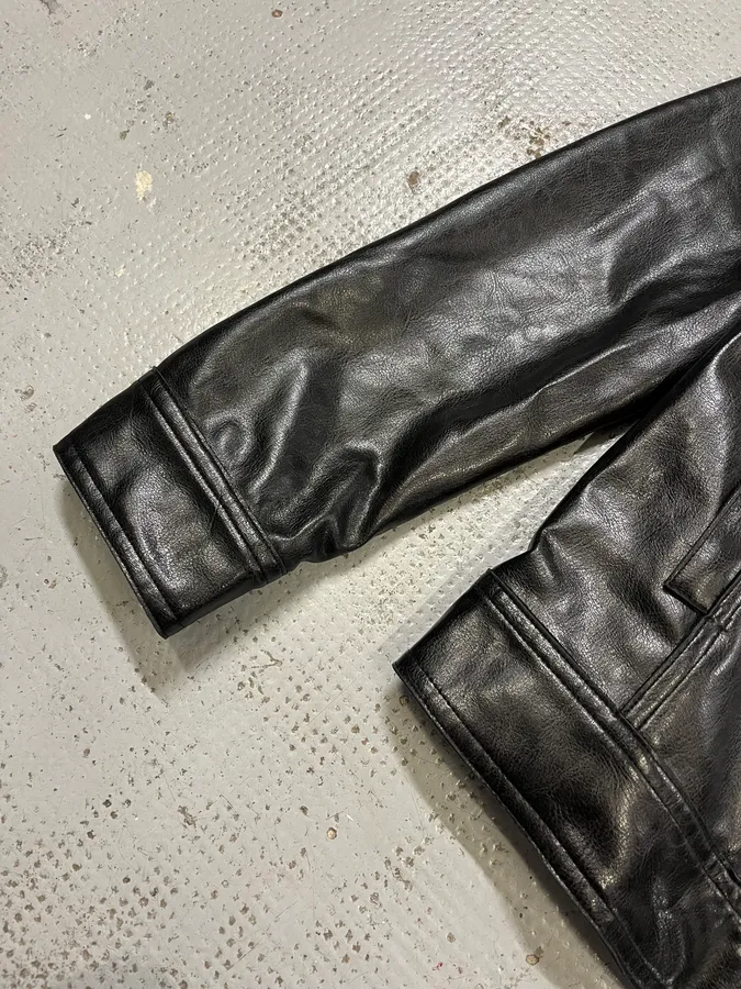 2000s Gianfranco Ferré Black Leather Jacket - Image 6