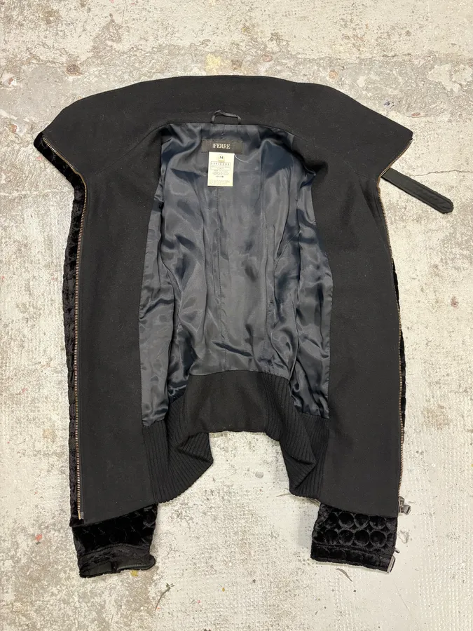 2000s Gianfranco Ferre Black Light Fur Zip-up Jacket - Image 7