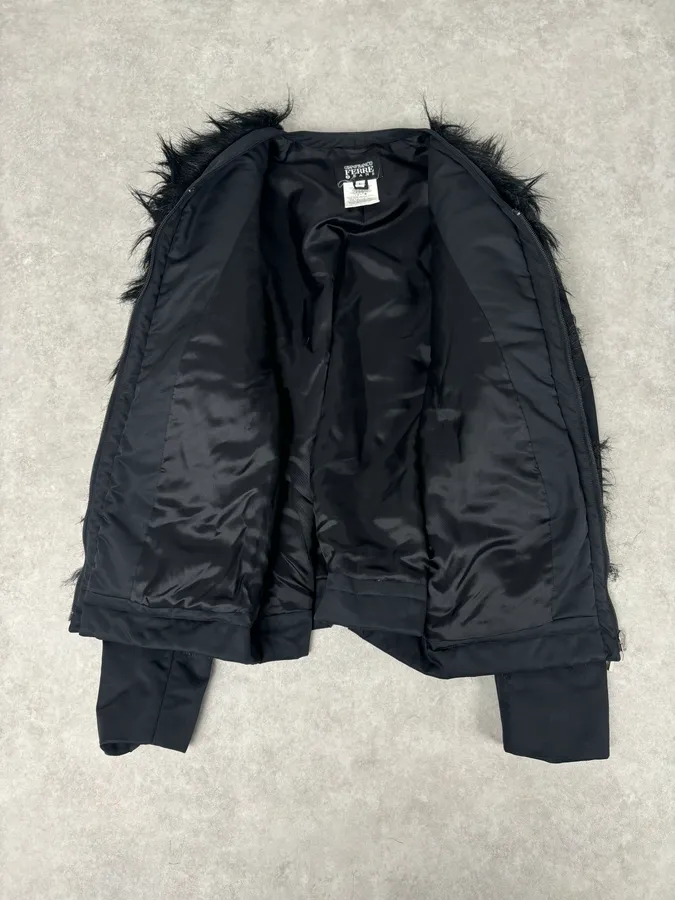 2000s Gianfranco Ferre Black Nylon Detachable Sleeves Jacket - Image 6