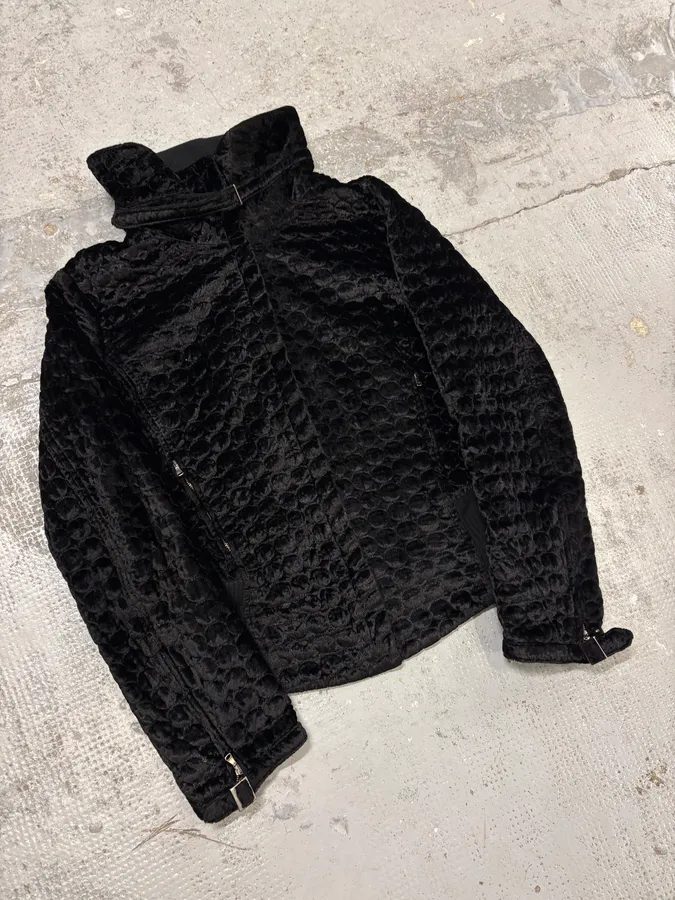 2000s Gianfranco Ferré Black Textured Hybrid Black Jacket - Image 4