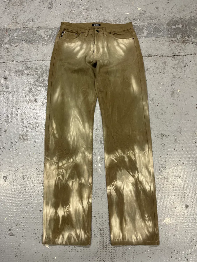 2000s Gianfranco Ferré Bleached Effect Green Pants - Image 5
