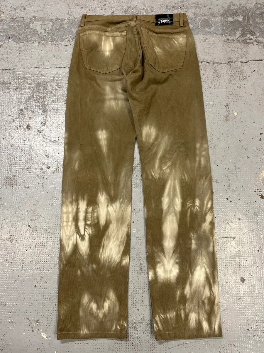 2000s Gianfranco Ferré Bleached Effect Green Pants - Image 8