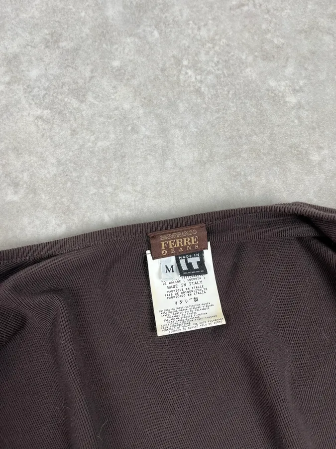 2000s Gianfranco Ferré Brown Faux Fur Cardigan Sweater - Image 9