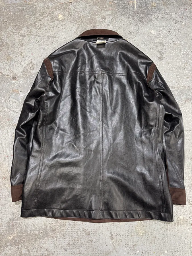 2000s Gianfranco Ferré Brown Suede Leather Jacket - Image 10