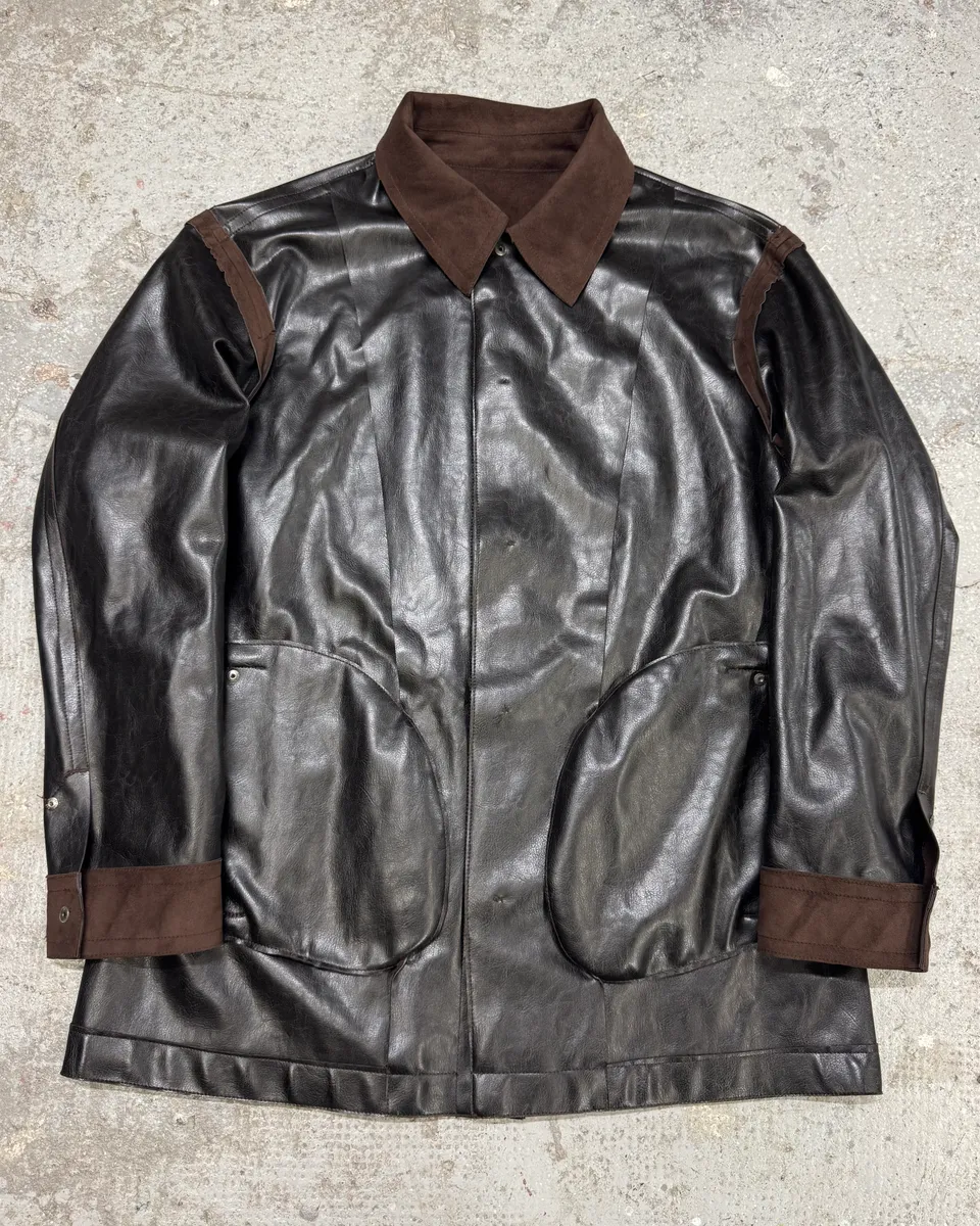 2000s Gianfranco Ferré Brown Suede Leather Jacket - Image 7