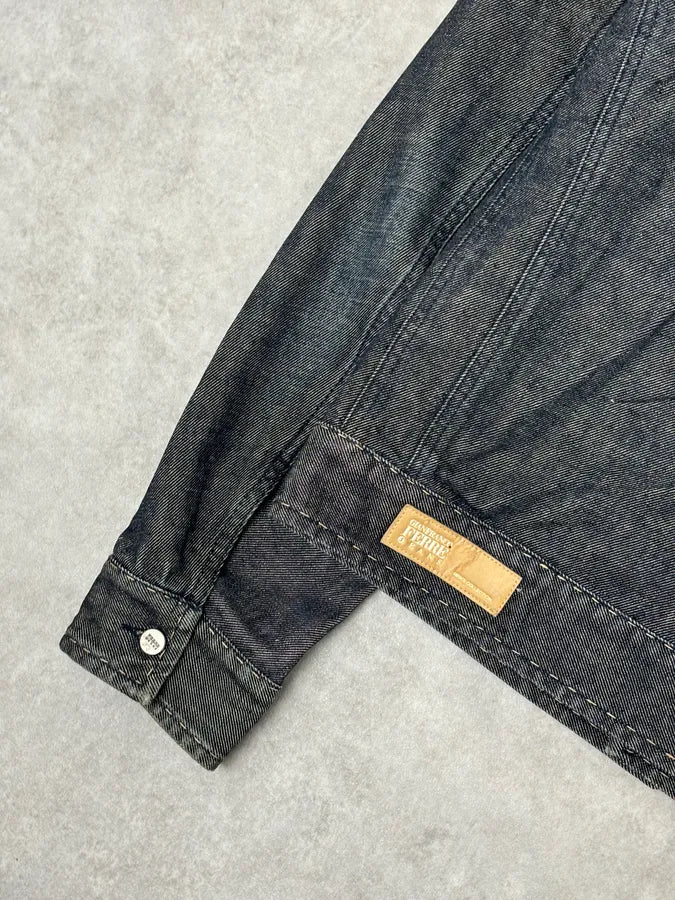 2000s Gianfranco Ferré Dark Blue Denim Jacket - Image 10