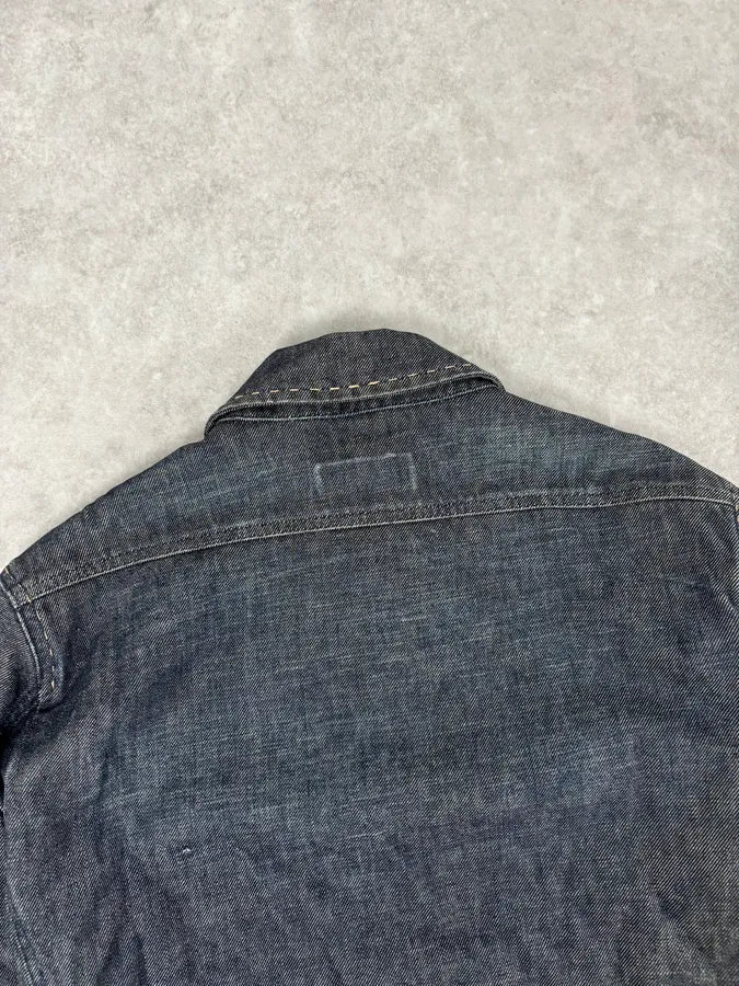 2000s Gianfranco Ferré Dark Blue Denim Jacket - Image 7