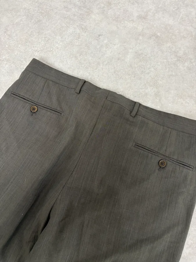 2000s Gianfranco Ferré Dark Green Cozy Tailored Pants - Image 7