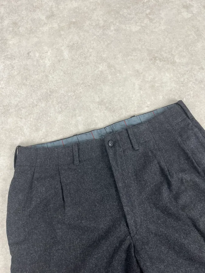 2000s Gianfranco Ferré Dark Grey Wool Tailored Pants - Image 5
