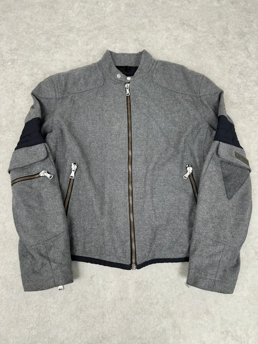 2000s Gianfranco Ferré Grey Wool Zip-up Jacket