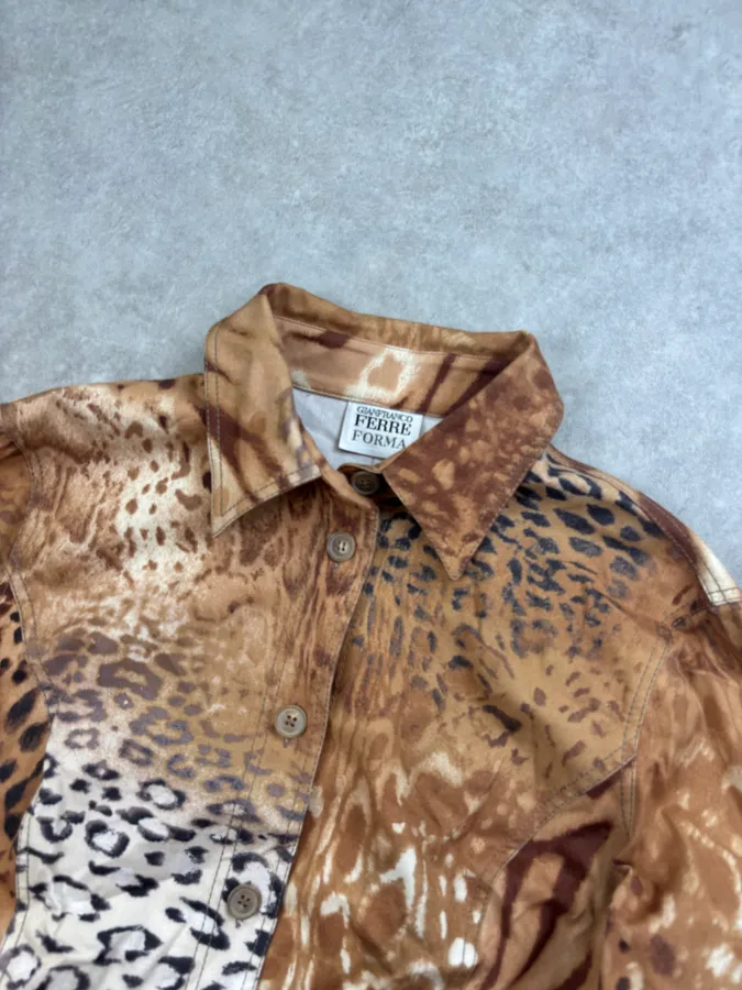 2000s Gianfranco Ferré Leopard Animal Overshirt - Image 4