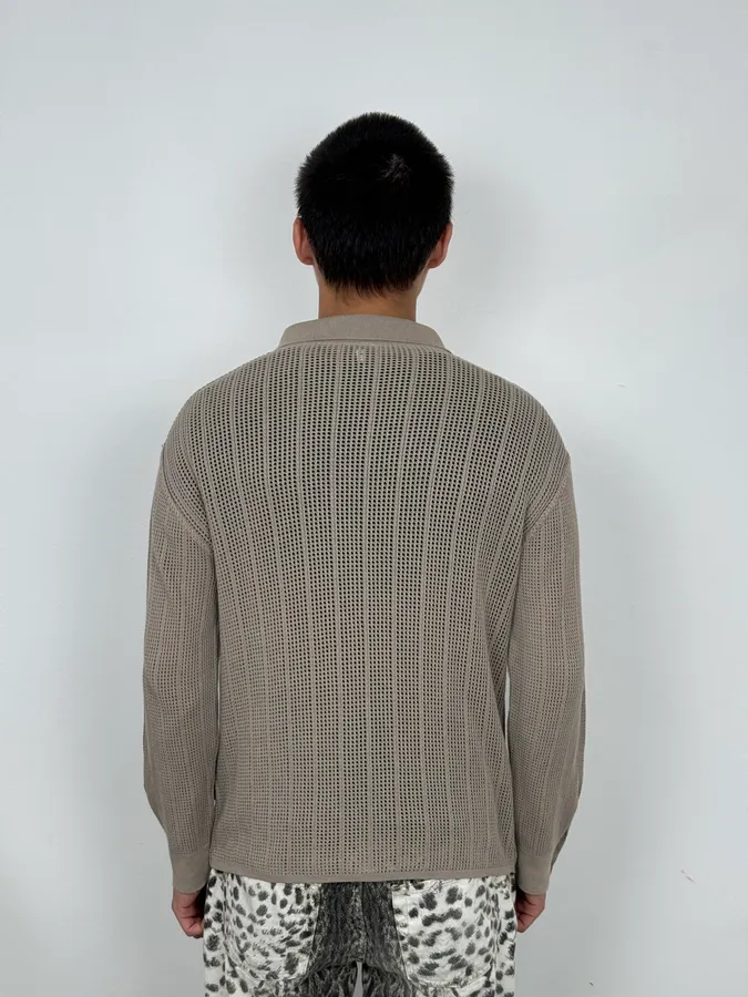 2000s Gianfranco Ferré Perfored Cozy Beige Cardigan Sweater - Image 3